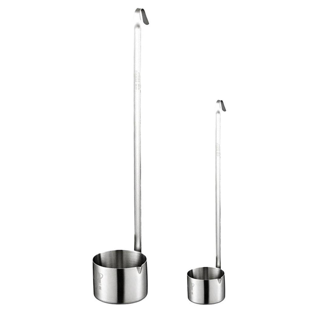 2pcs Wine Dipper Beer Pouring Measure Spoon Hanging Sauce Ladle 50ml+125ml