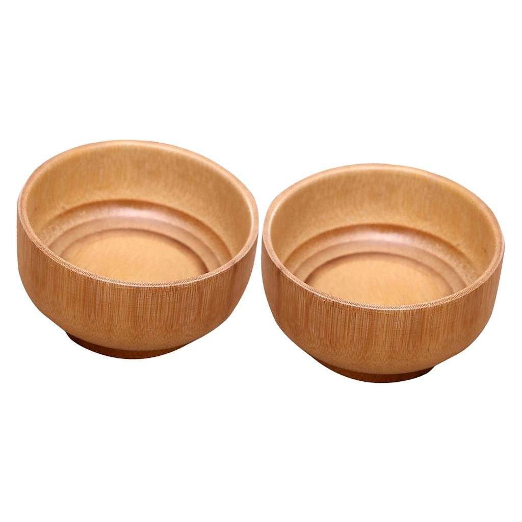 2x Bamboo Round Kids Soup Bowl Salad Serving Bowl Handmade Noodles Rice Bowl