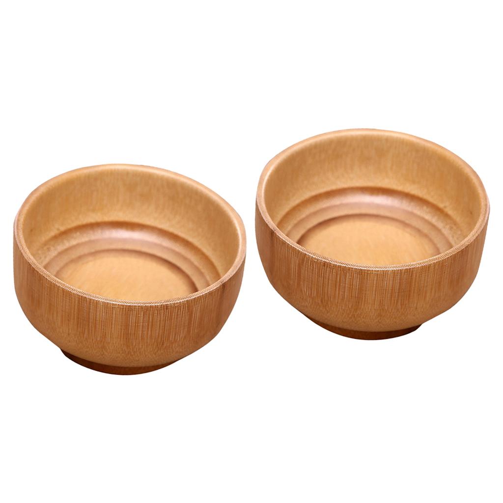 2x Bamboo Round Kids Soup Bowl Salad Serving Bowl Handmade Noodles Rice Bowl