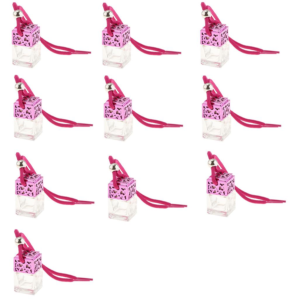 10x Empty Refillable Clear Glass Perfume Bottle Hanging Pendant Car Decor