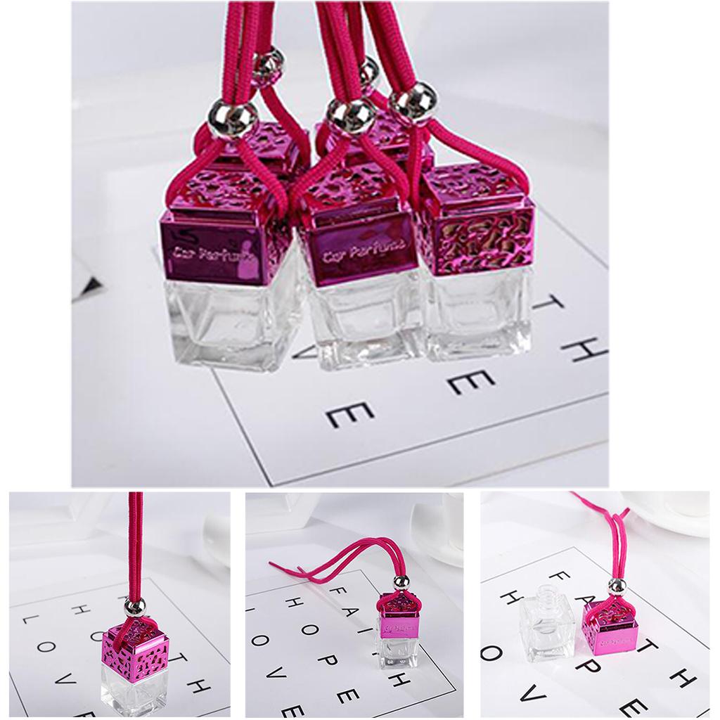 10x Empty Refillable Clear Glass Perfume Bottle Hanging Pendant Car Decor