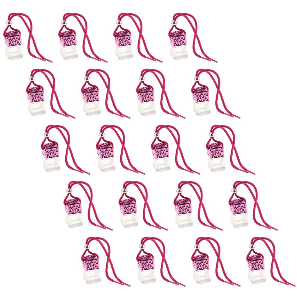 25x Empty Refillable Clear Glass Perfume Bottle Hanging Pendant Car Decor