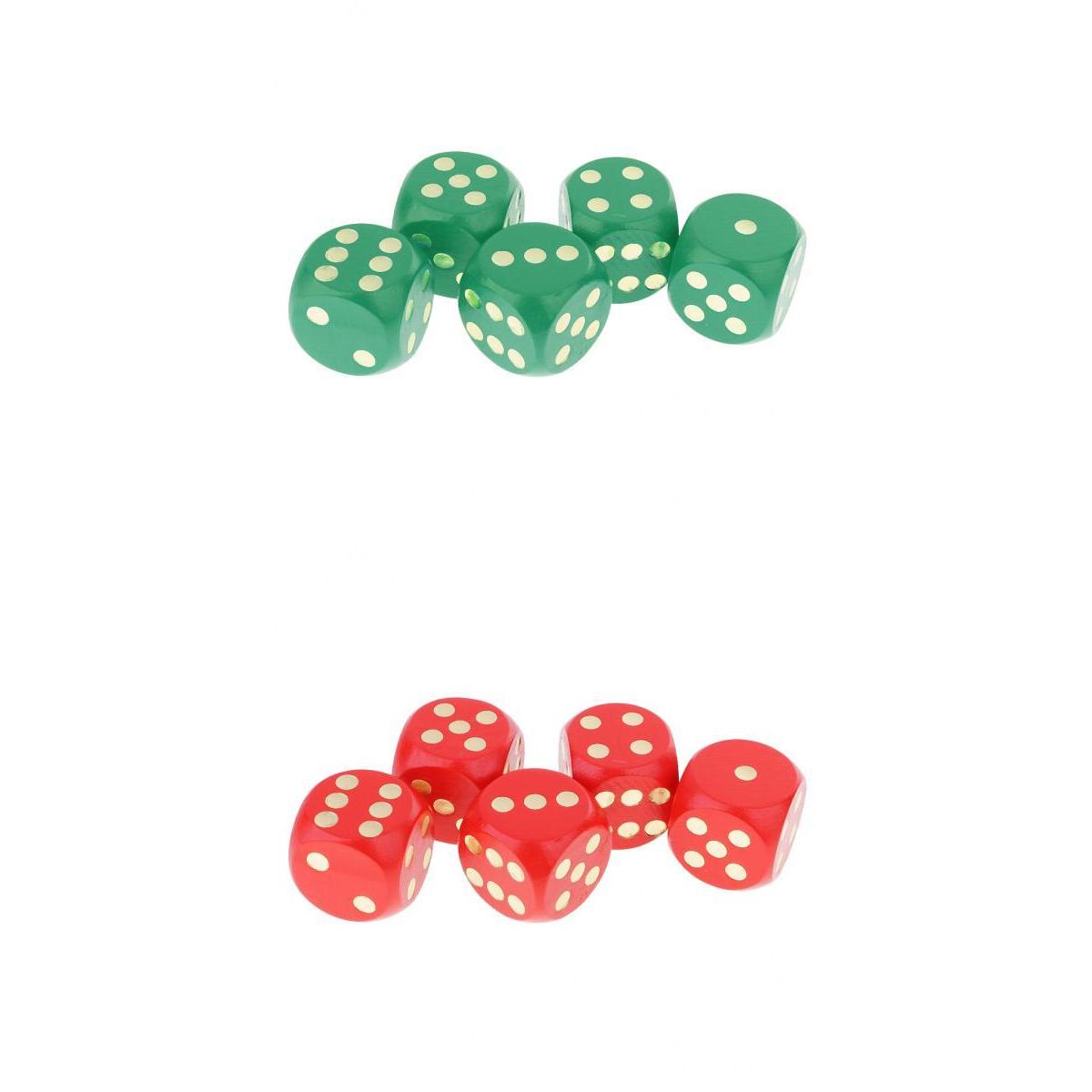 3cm Wooden Dice D6 Six Sided Dotted Dices RPG Board Game Dies, Pack of 10