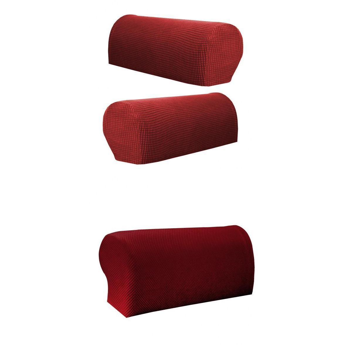 2 Pair(2Pattern) Sofa Armrest Covers Armchair Slipcovers Protector Red