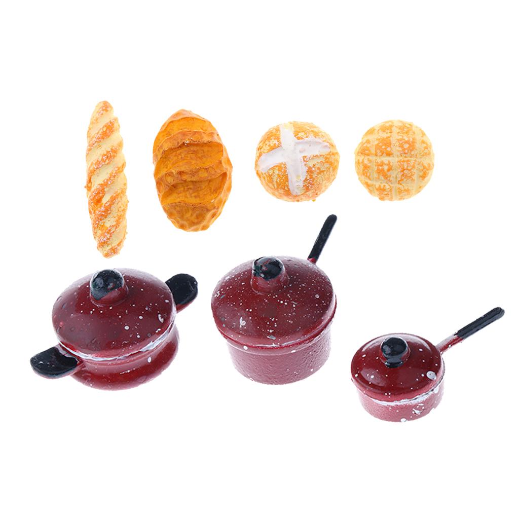 1/12 Dollhouse Miniature Cookware Spotted Pan w/ Bakery Bread Kitchen Decor