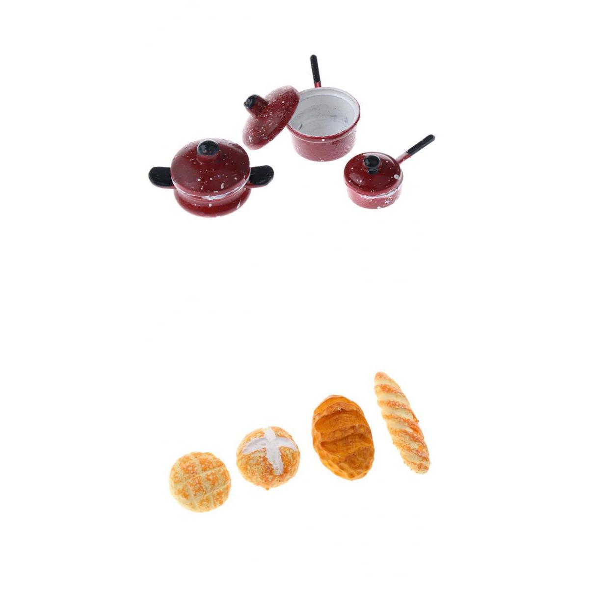 1/12 Dollhouse Miniature Cookware Spotted Pan w/ Bakery Bread Kitchen Decor