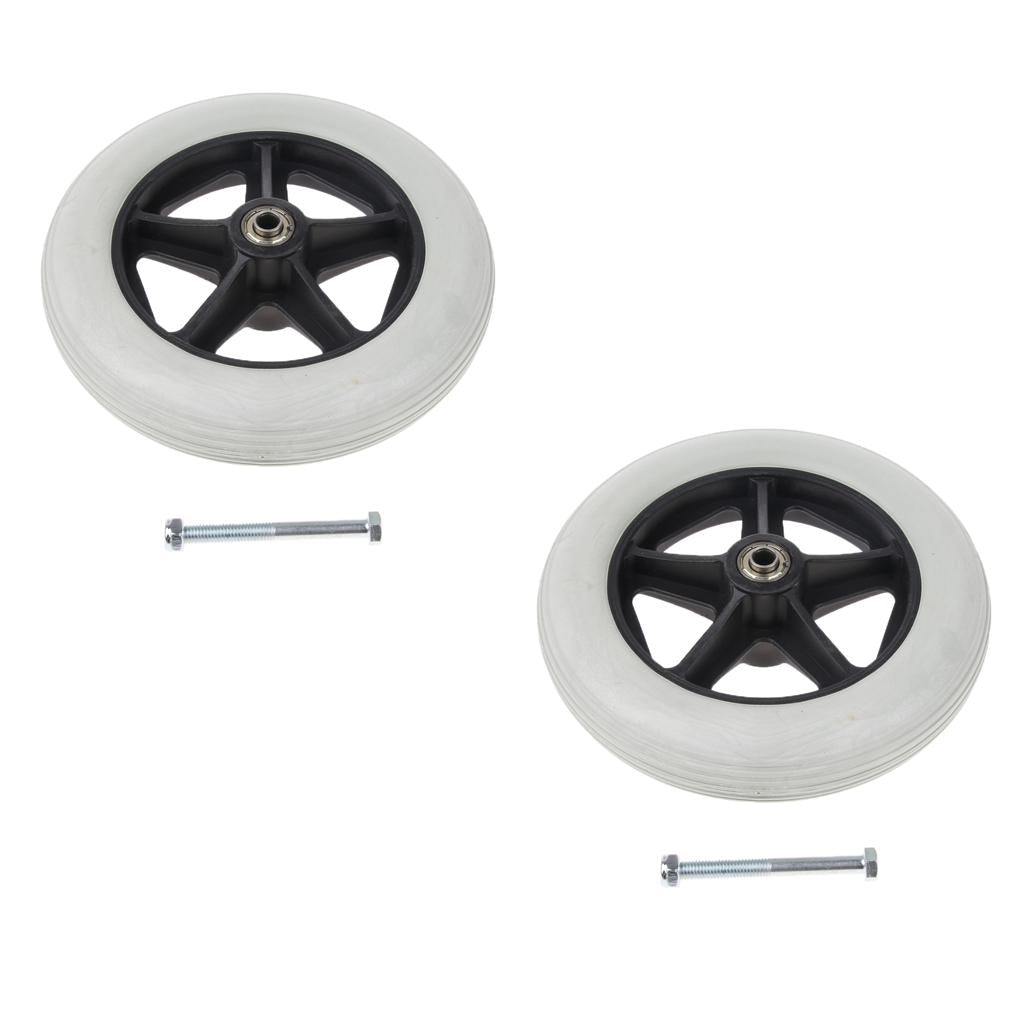 2 PCS Front Castor Wheels Rollator Wheelchair Wheels Replacement Argent