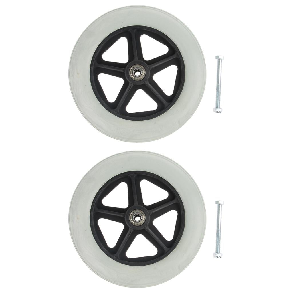 2 PCS Front Castor Wheels Rollator Wheelchair Wheels Replacement Argent