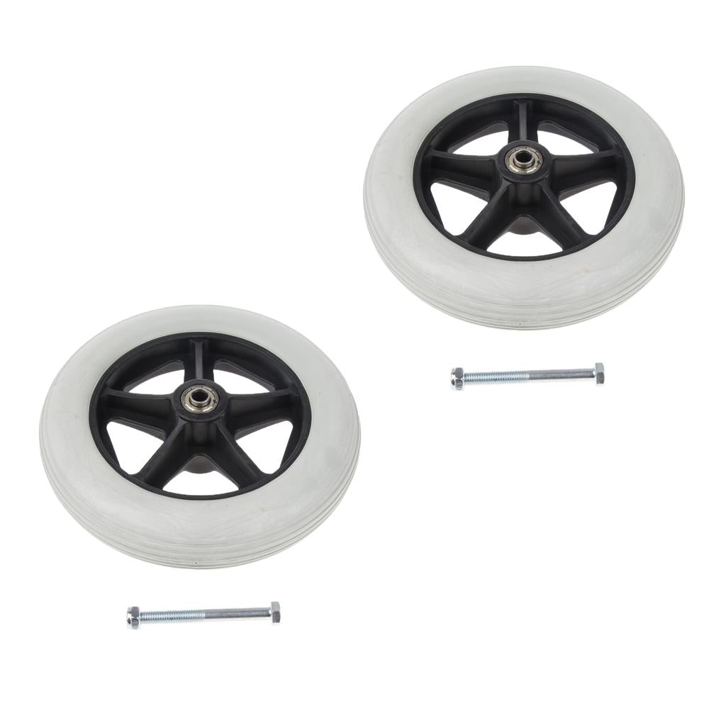 2 PCS Front Castor Wheels Rollator Wheelchair Wheels Replacement Argent
