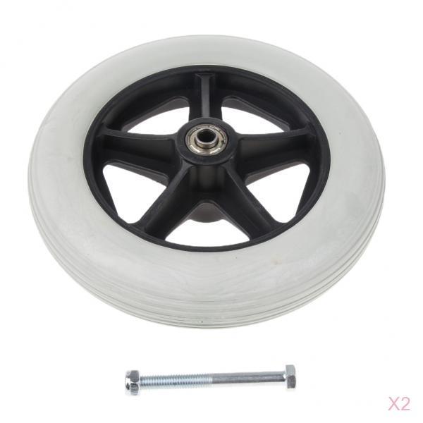 2 PCS Front Castor Wheels Rollator Wheelchair Wheels Replacement Argent