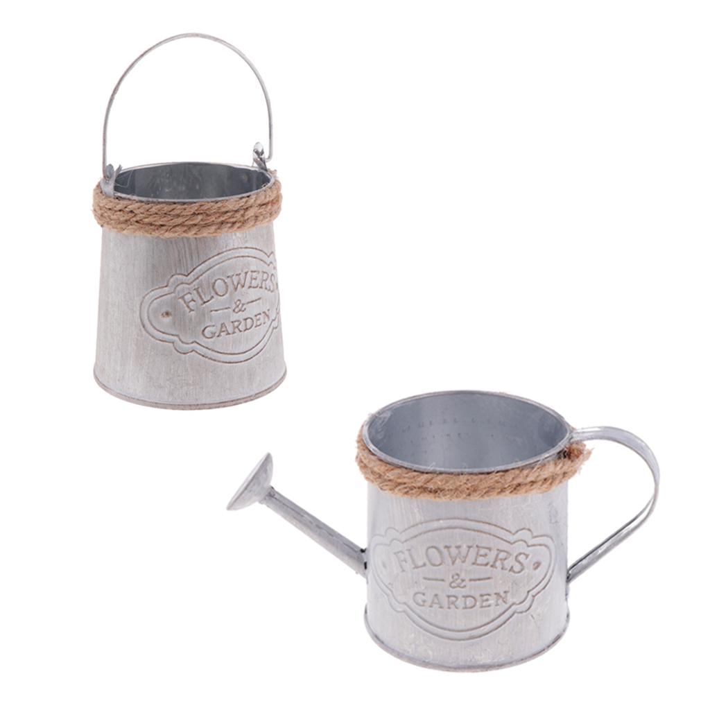2pack Creative Metal Home Decor Bucket for Gardening or Floral Arrangements