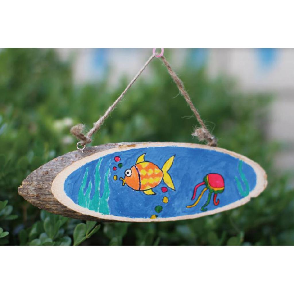 2pcs Large Oval Natural Hanging Wood Slices Tree Bark Wood Pieces DIY Crafts
