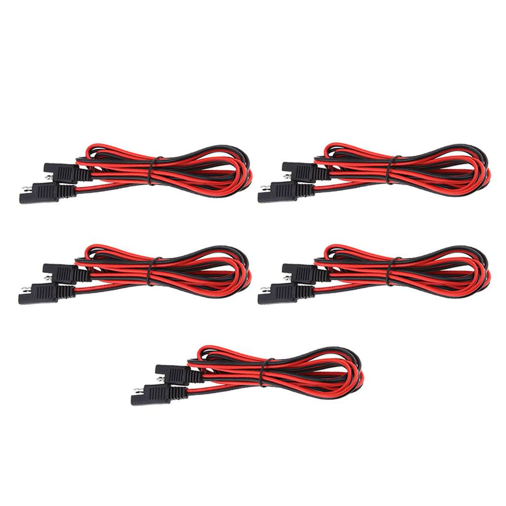 5x18AWG DC SAE Male to Male Extension Adapter Cord Harness Solar Battery 2M