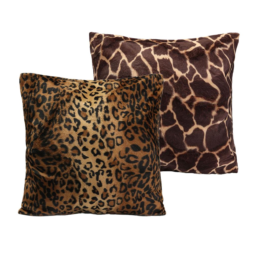 45x45cm Animal Print Pillow Case Leopard Zebra Sofa Car Cushion Cover Set