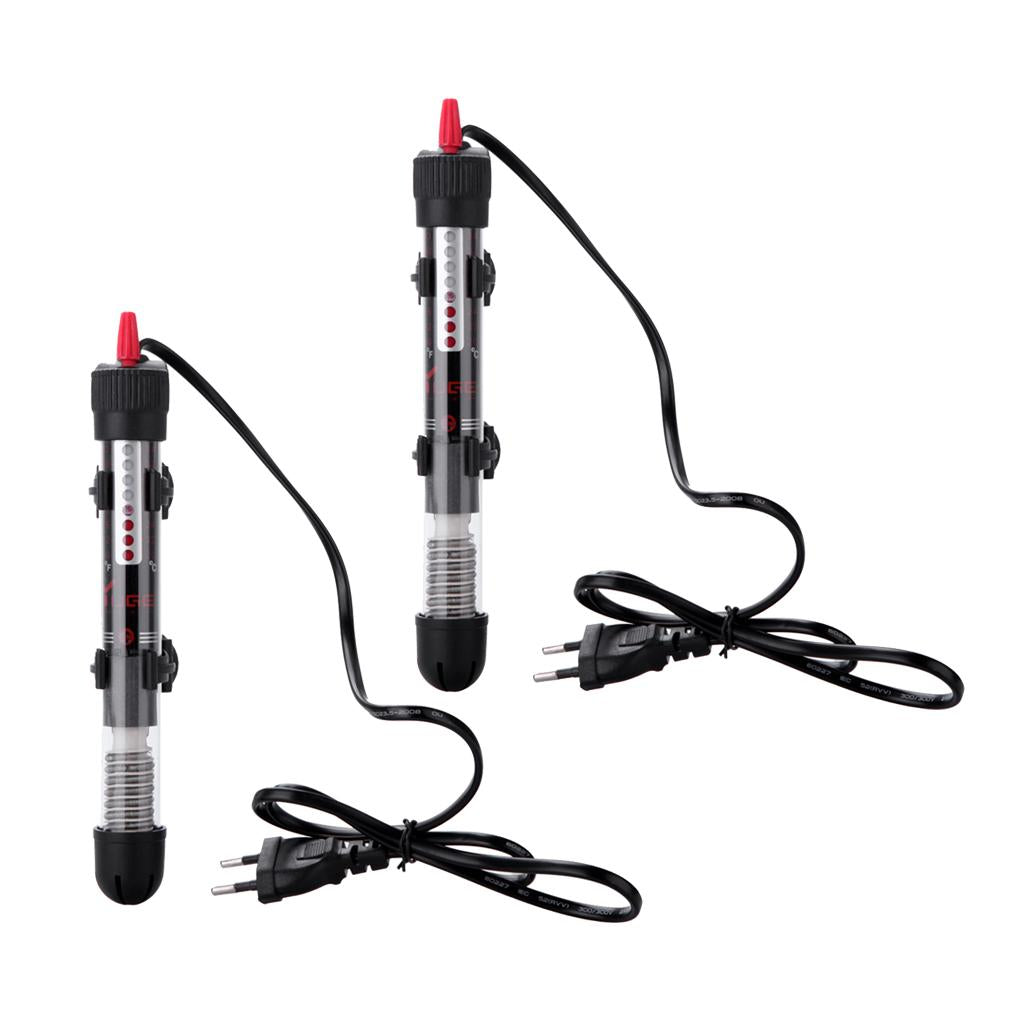 2 Pcs Submersible Aquarium Fish Tank Water Heater Heating Rod EU Plug 300W