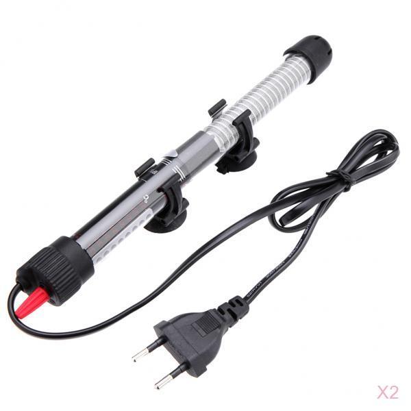 2 Pcs Submersible Aquarium Fish Tank Water Heater Heating Rod EU Plug 300W