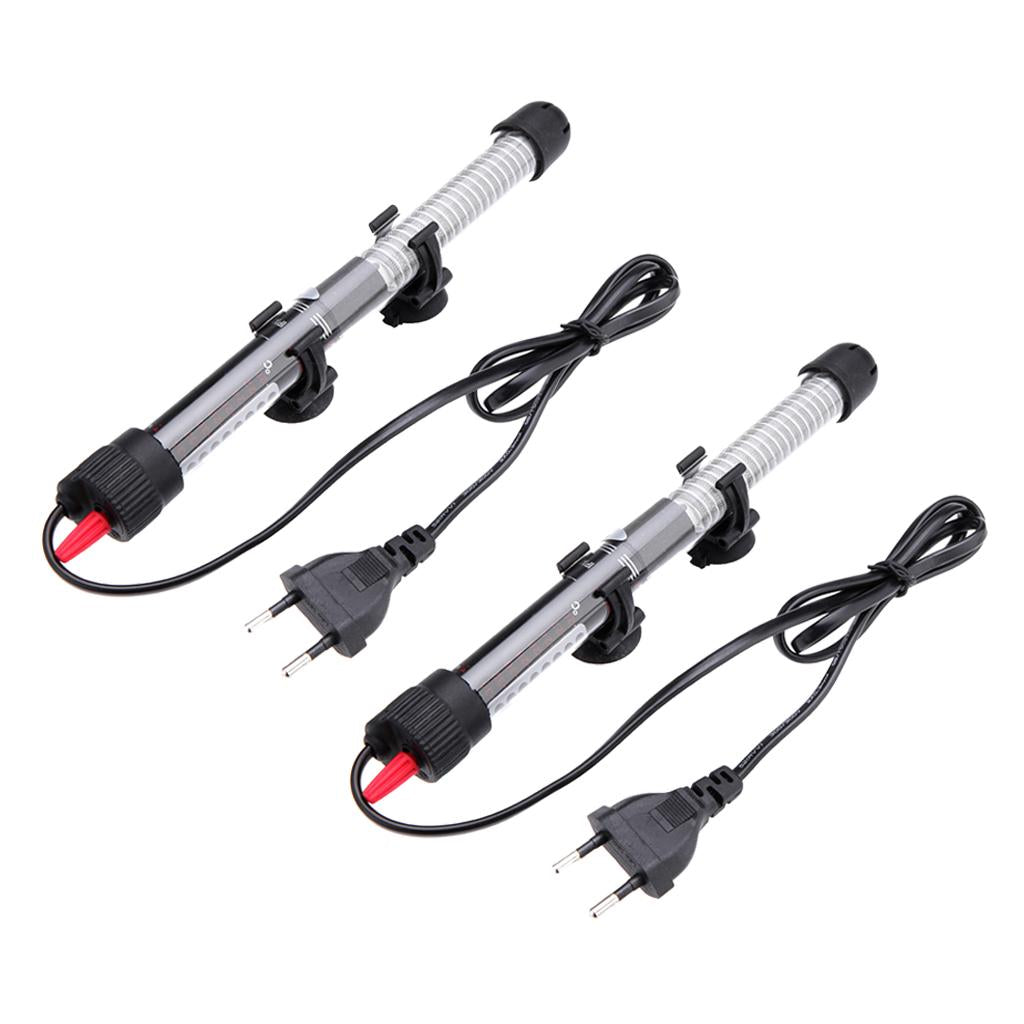 2 Pcs Submersible Aquarium Fish Tank Water Heater Heating Rod EU Plug 300W