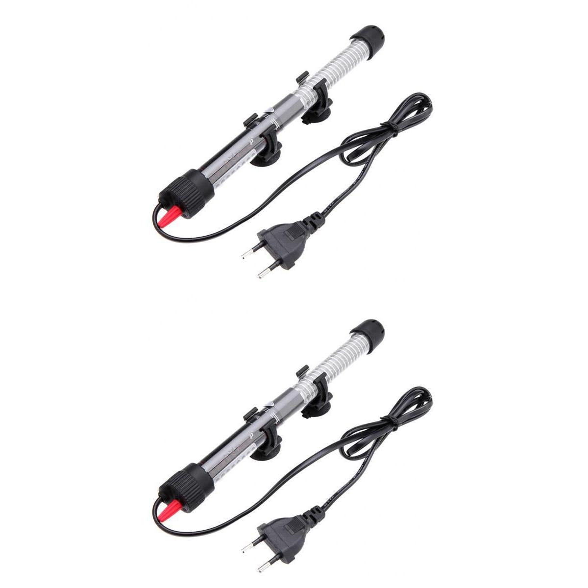 2 Pcs Submersible Aquarium Tank Water Heater Heating Rod EU Plug 100W+50W