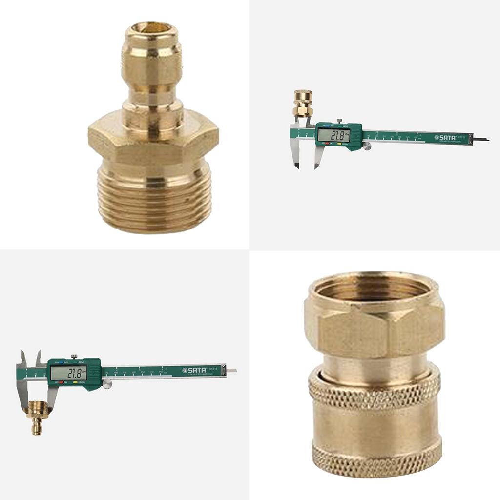 2pcs Pressure Washer Garden Hose Quick Connector Set Fitting Male & Female