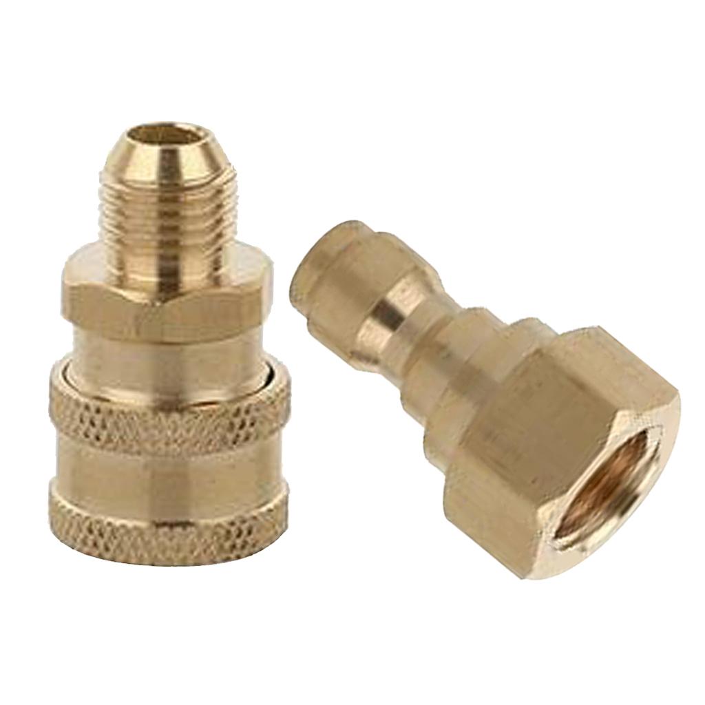 2pcs Brass Pressure Washer Garden Hose Connector Quick Coupler Male & Female