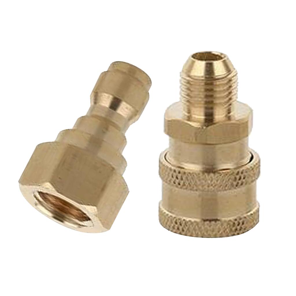 2pcs Brass Pressure Washer Garden Hose Connector Quick Coupler Male & Female