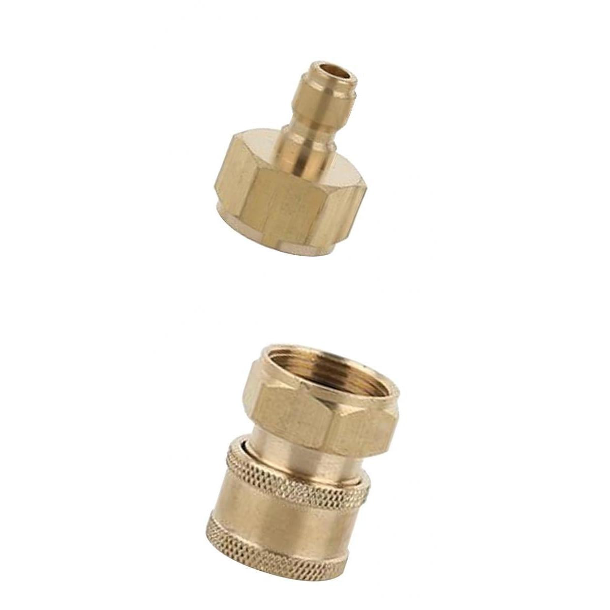2pcs Brass Pressure Washer Garden Hose Quick Adaptor M22 Male to M22 Female