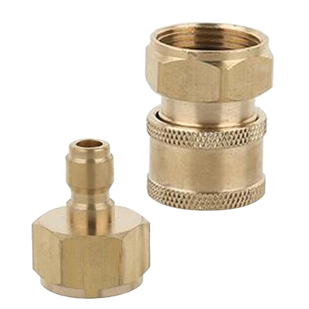 2pcs Brass Pressure Washer Garden Hose Quick Adaptor M22 Male to M22 Female