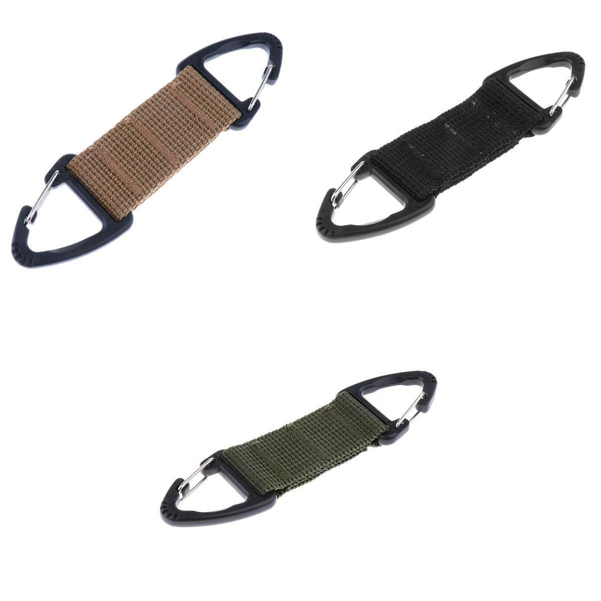 3Pcs Outdoor Hiking Nylon Webbing Backpack Dual Ended Triangular Hook