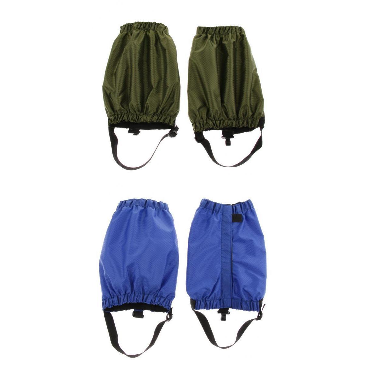 2 Pairs Outdoor Waterproof Walking Gaiters Snow Boots Cover Army Green Blue