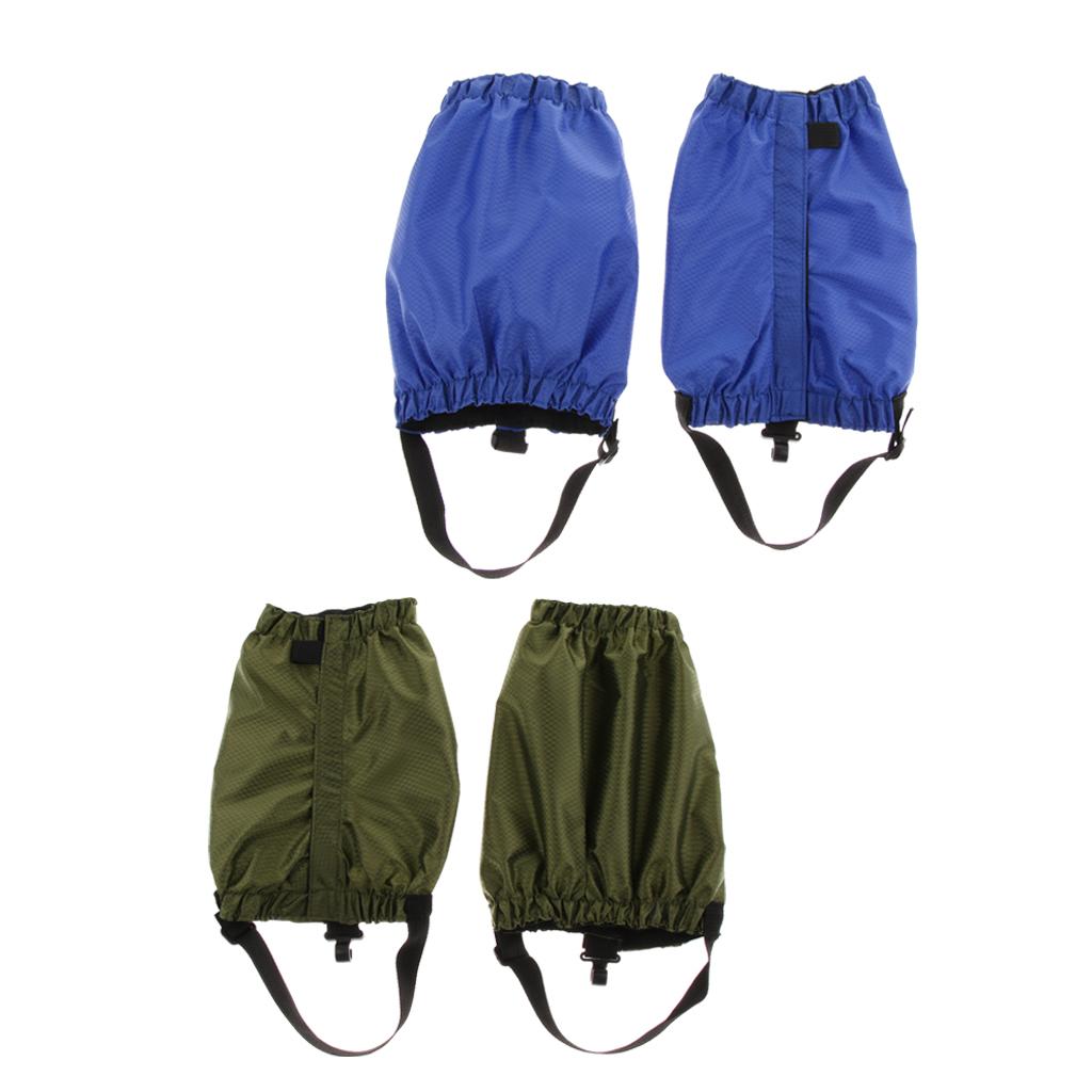 2 Pairs Outdoor Waterproof Walking Gaiters Snow Boots Cover Army Green Blue