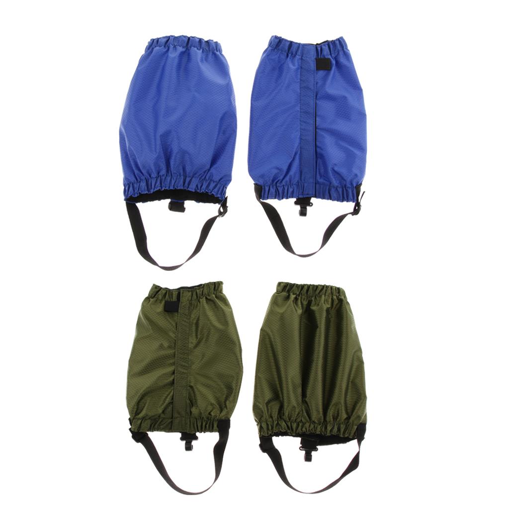 2 Pairs Outdoor Waterproof Walking Gaiters Snow Boots Cover Army Green Blue