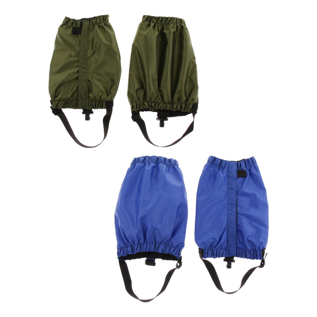 2 Pairs Outdoor Waterproof Walking Gaiters Snow Boots Cover Army Green Blue