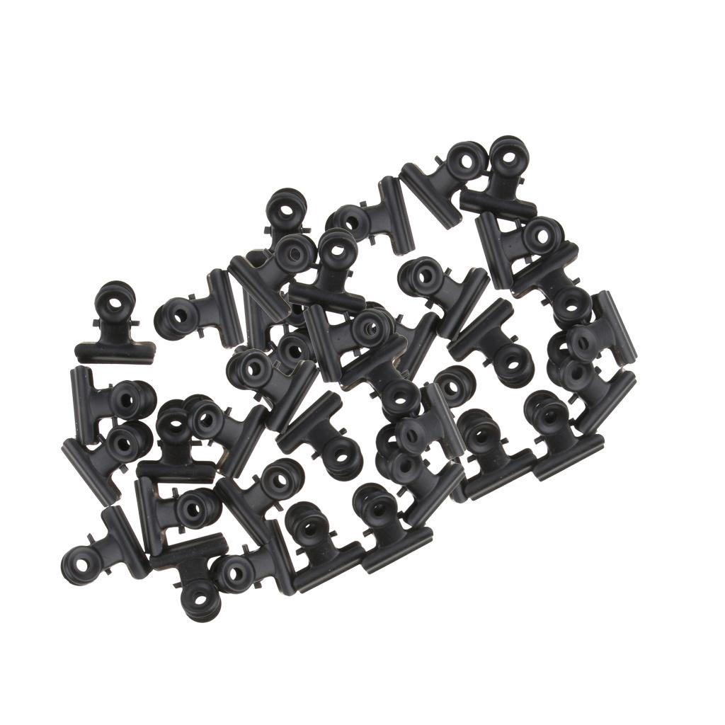 40 Pieces 22mm Metal Clips Letter Grip Clips Office Supply -Black