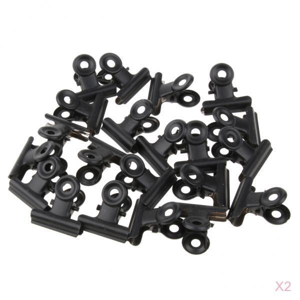 40 Pieces 22mm Metal Clips Letter Grip Clips Office Supply -Black