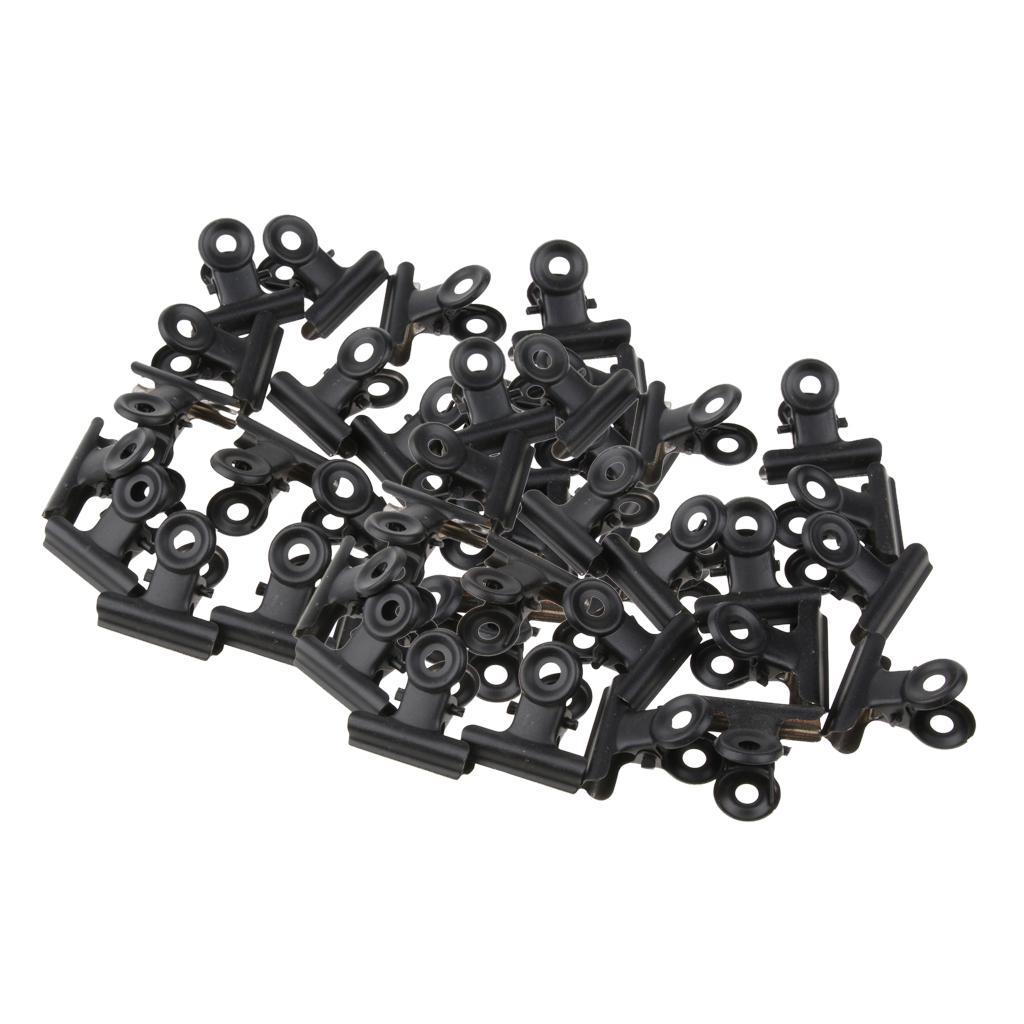 40 Pieces 22mm Metal Clips Letter Grip Clips Office Supply -Black