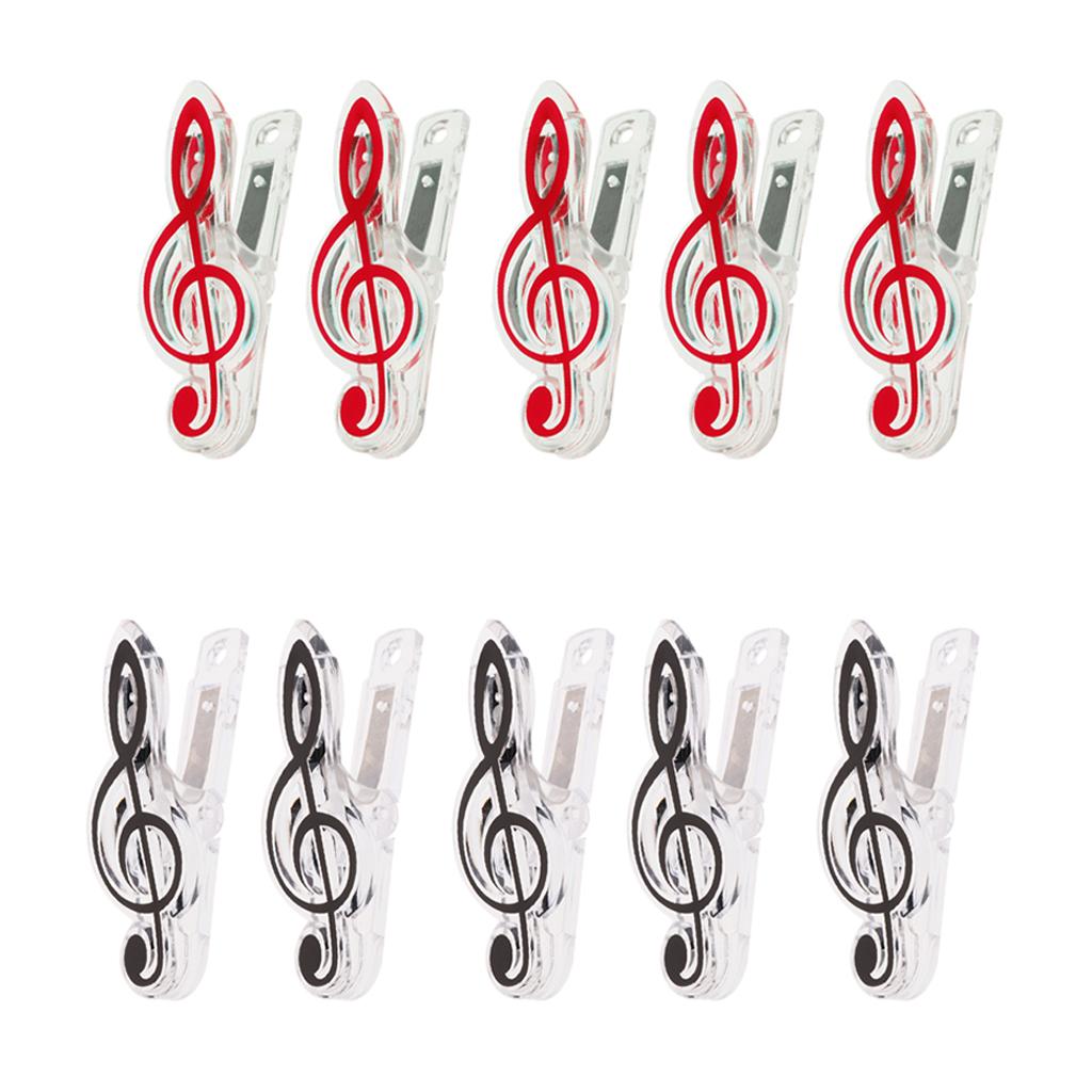 10 Pieces Music Note Clip Music Book Page Plastic Music Stataionary