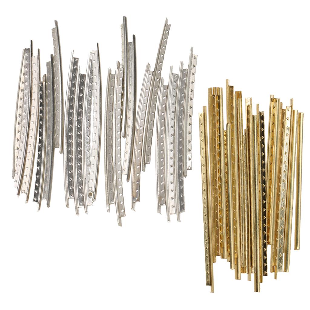 20Pcs Acoustic Guitar Fret Wire Fretwire 2mm Silver Copper + Golden Brass