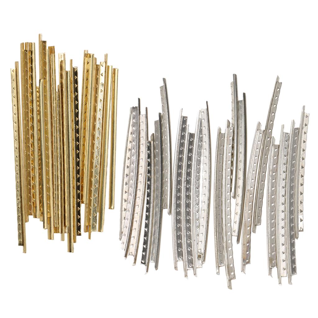 20Pcs Acoustic Guitar Fret Wire Fretwire 2mm Silver Copper + Golden Brass
