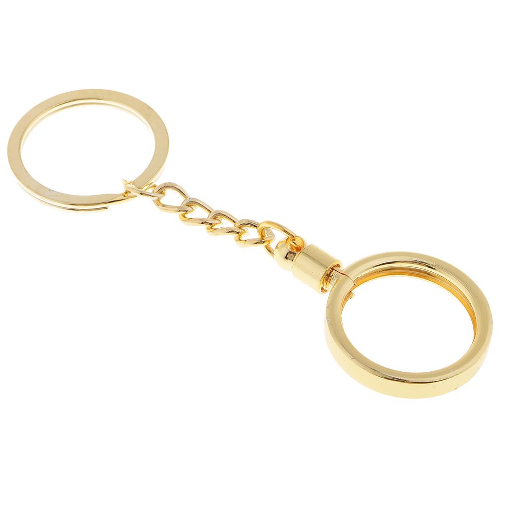 3pcs Coin keyring Pendant Keychain Commemorative Coins Key Ring 25mm Golden