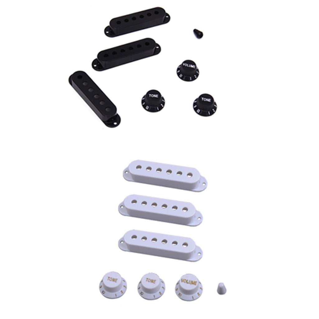 6pcs Single Coil Pickup Cover with 1V2T Crontrol Knobs for Electric Guitar