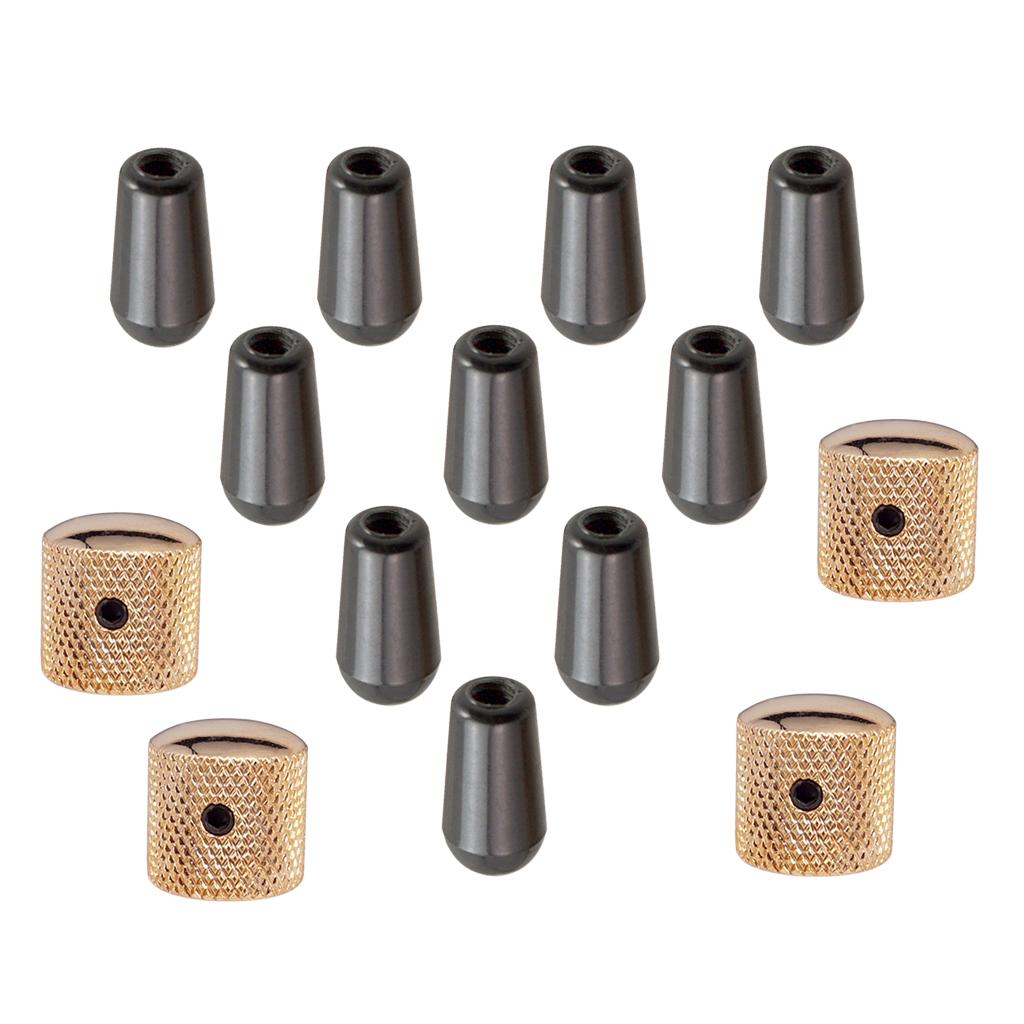 4pcs Brass Dome Knobs Screw Type+3 Way Toggle Switch Knobs for LP EPI Guitar