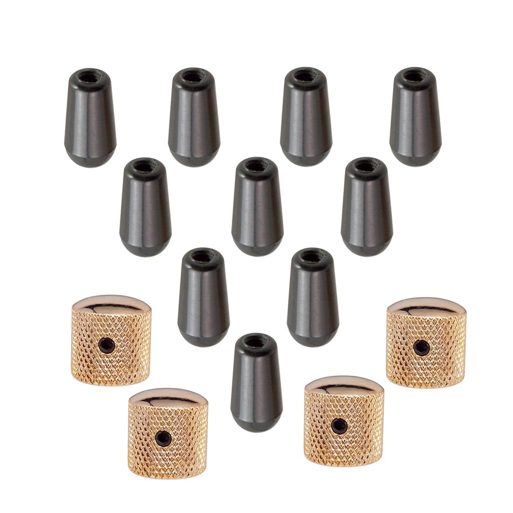 4pcs Brass Dome Knobs Screw Type+3 Way Toggle Switch Knobs for LP EPI Guitar