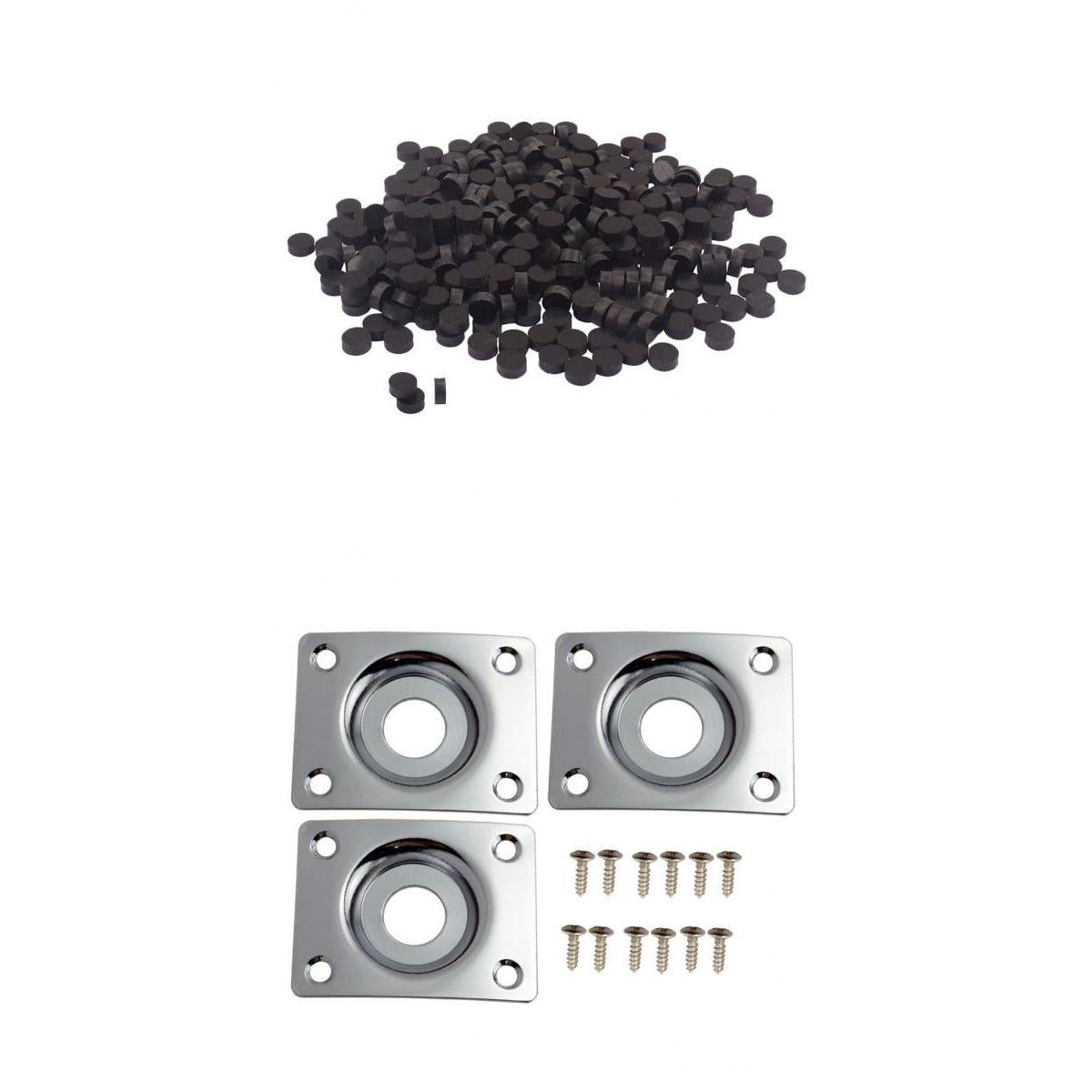 3pcs Guitar Output Jack Socket Plate+300pcs Fingerboard Fretboard Dots Inlay