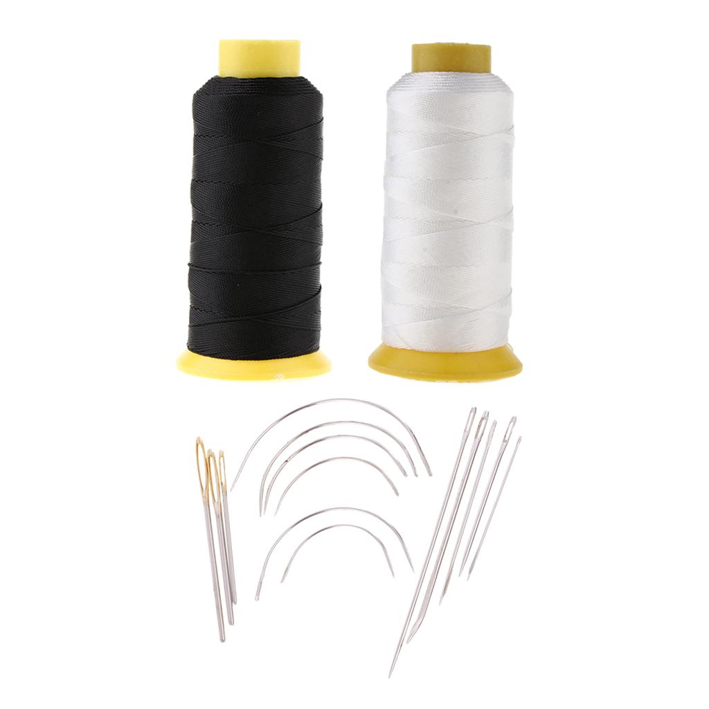 2pcs 200M Bonded Nylon Sewing Thread with 14pcs Upholstery Sewing Needles