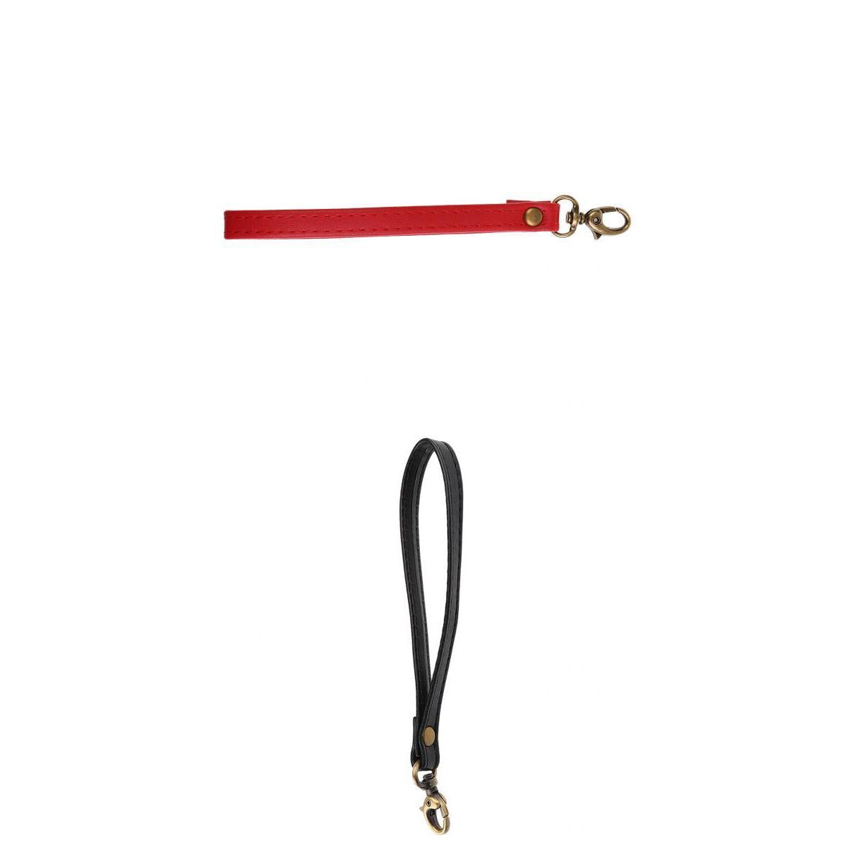 2 Pieces Retro PU Leather Replacement Wrist Handle Strap for Clutch Wristlet