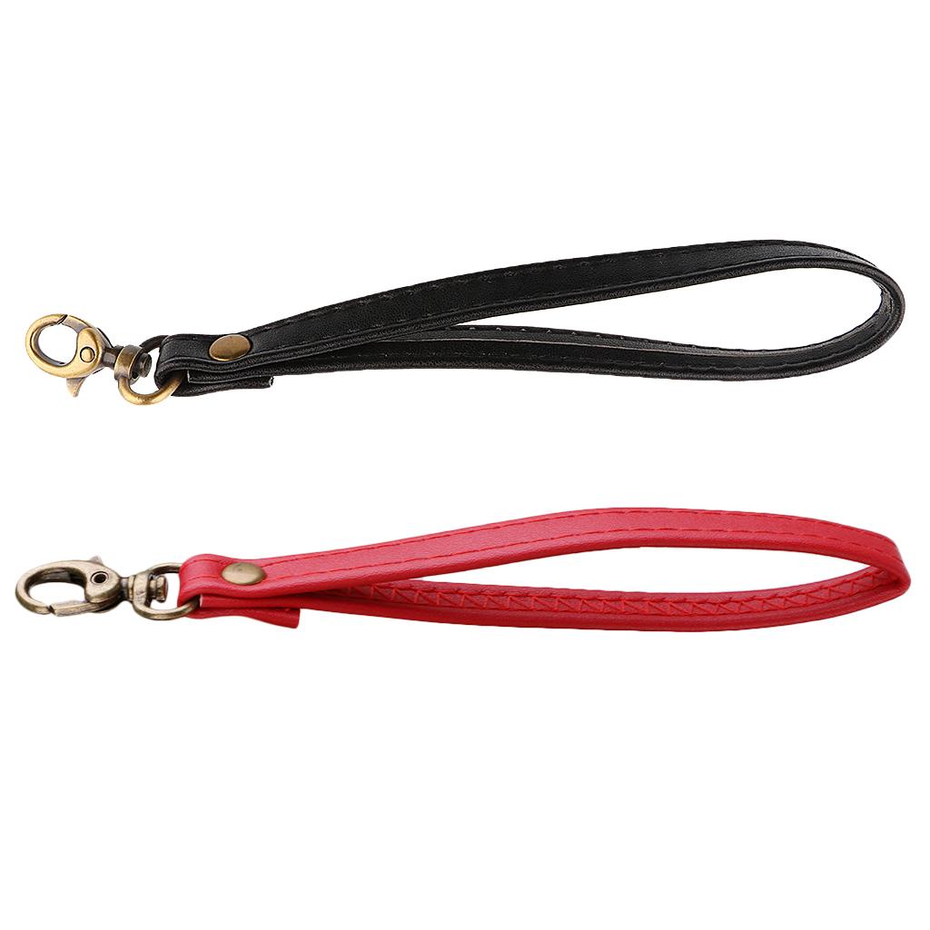 2 Pieces Retro PU Leather Replacement Wrist Handle Strap for Clutch Wristlet