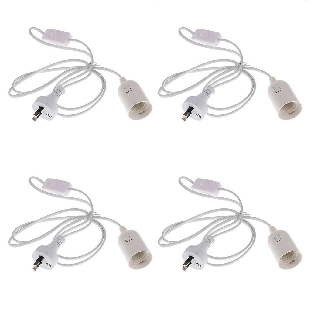 4 Pcs Cable Plug in Pendant Light Fitting with On/Off Switch E27 Lamp Holder