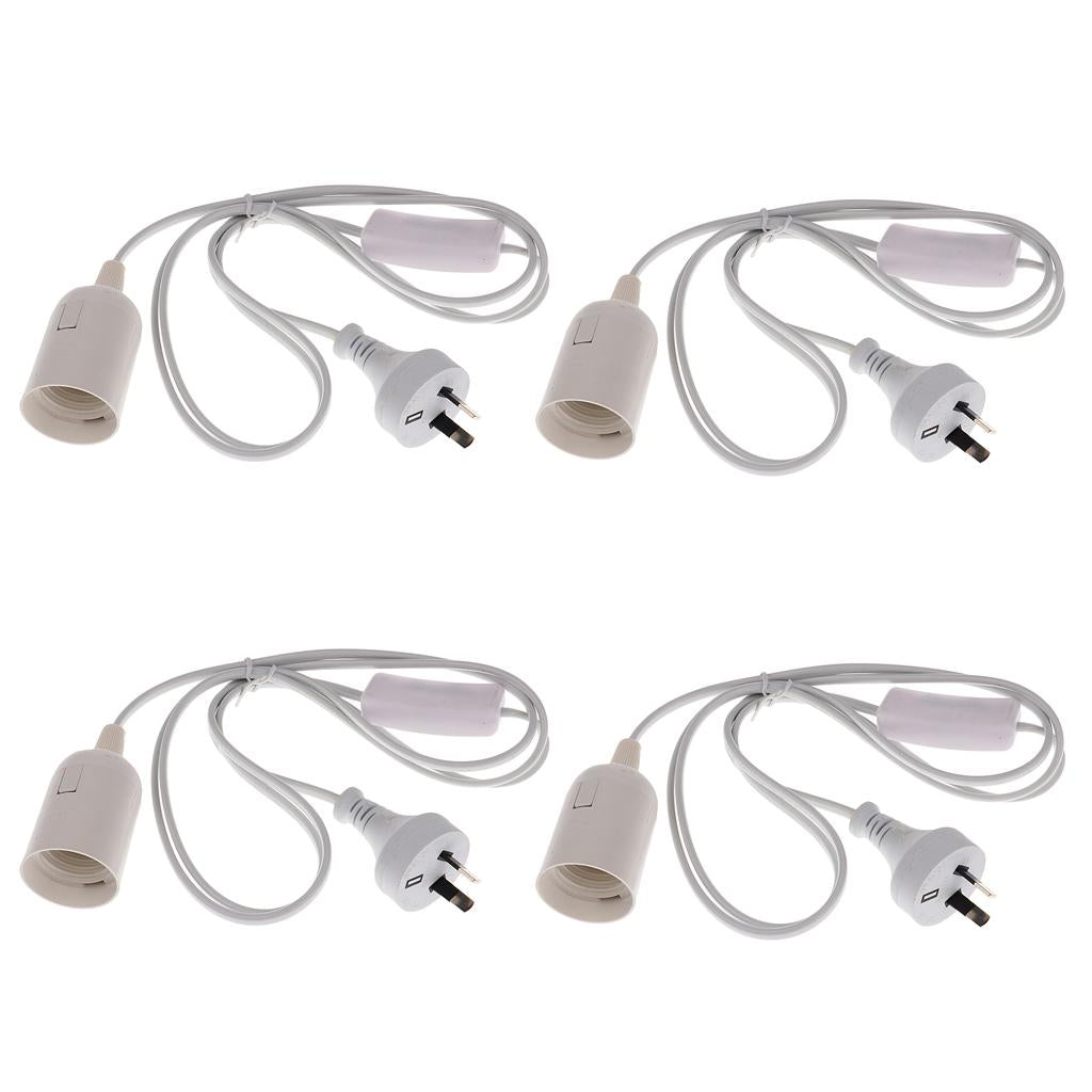 4 Pcs Cable Plug in Pendant Light Fitting with On/Off Switch E27 Lamp Holder