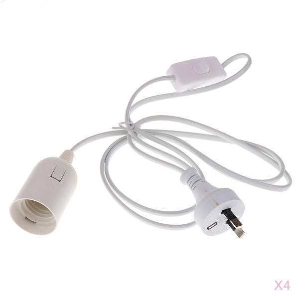 4 Pcs Cable Plug in Pendant Light Fitting with On/Off Switch E27 Lamp Holder