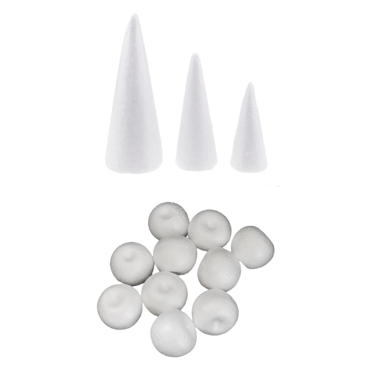13Pcs Cone Apple Shape Styrofoam Foam for Handmade DIY Xmas Modelling Crafts